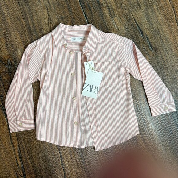 NWT Zara striped button down dress shirt - Picture 1 of 4